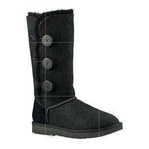 UGG Bailey Button Triplet Three Button Black Boots Size 8
